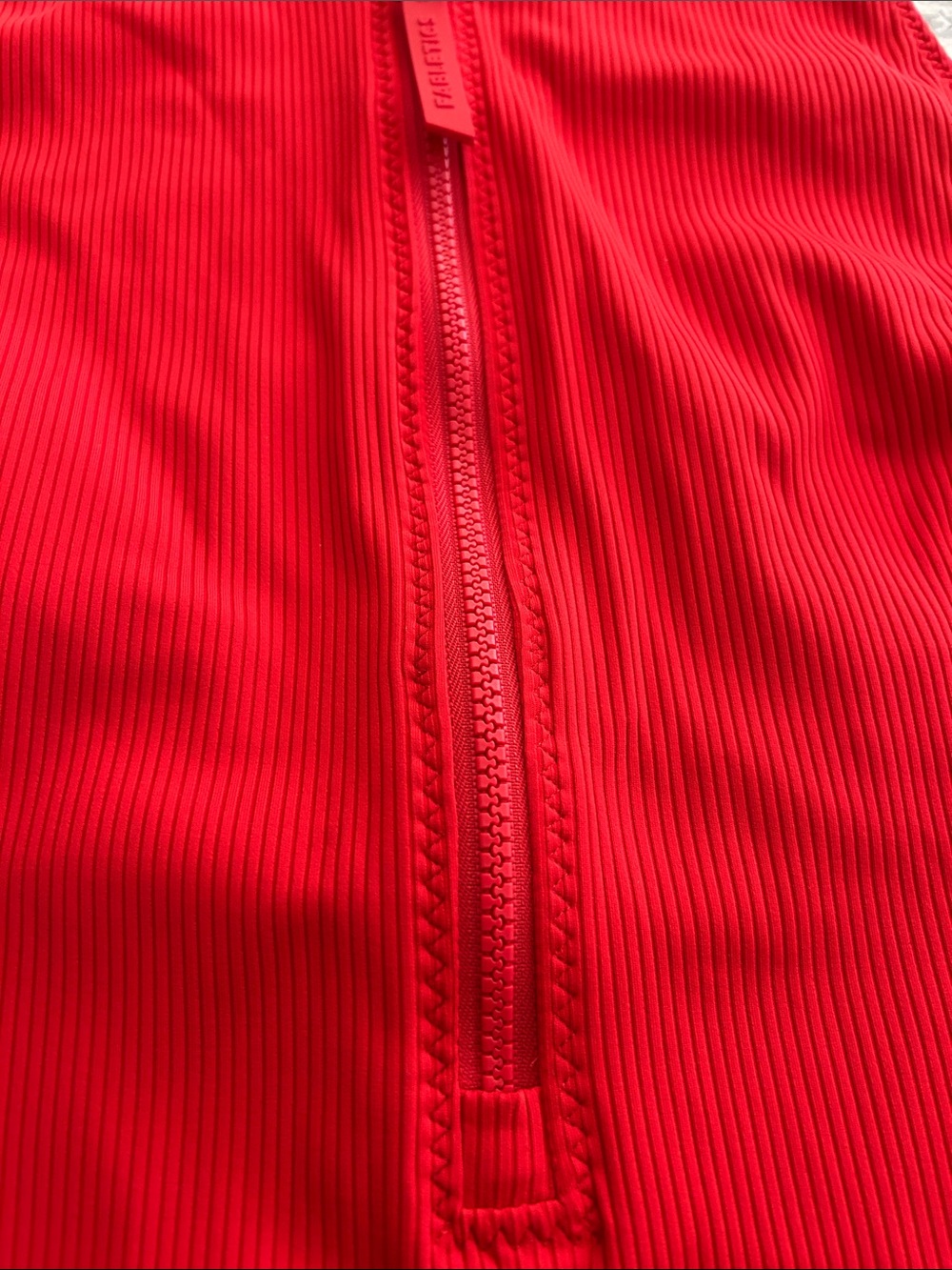 Fabletics Red Ribbed Racerback One-Piece - Picture 5 of 11